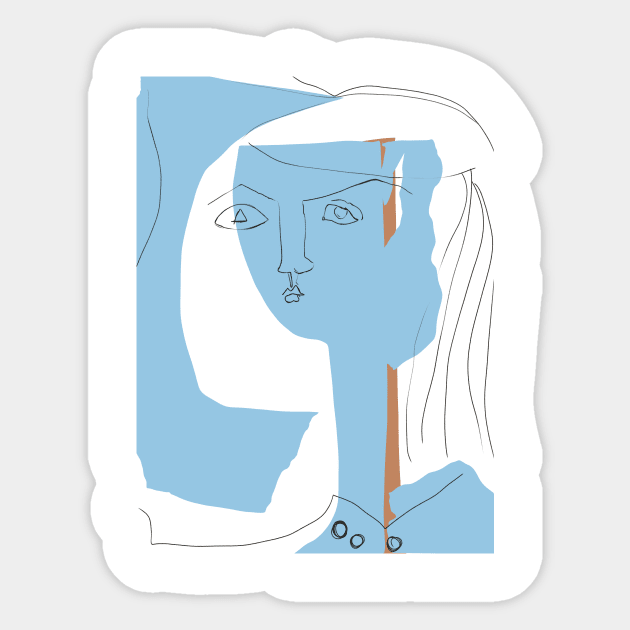 Picasso blue face Sticker by shamila